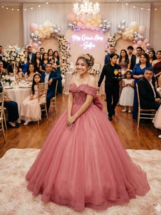 Vestido rosa palo